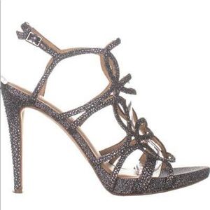 Sahvi Strappy INC Sandals 197, Dark Pewter, 9 US